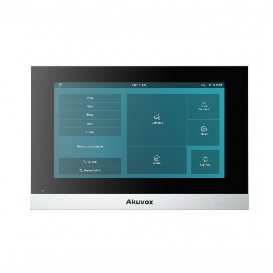 Akuvox :2-wire SIP Indoor 7” capacitive touch screen- sliver