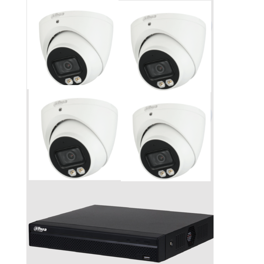 Dahua 2MP Lite Full-color Fixed-focal Eyeball Network Camera Kit
