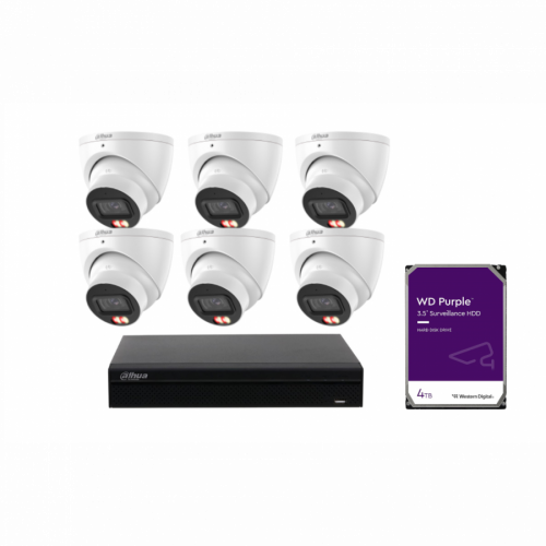 DAHUA KIT 8CH NVR 6*6MP 4TB HDD