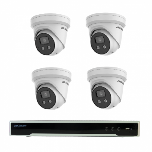 Hikvision 6MP 4CH CCTV Kit: 4* AcuSense Fixed Turret Network Camera / 4CH POE/2TB