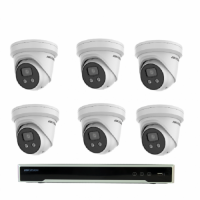 Hikvision 6MP 8CH CCTV Kit: 6* AcuSense Strobe Light and Audible Warning Camera/ 8CH POE/4TB sm