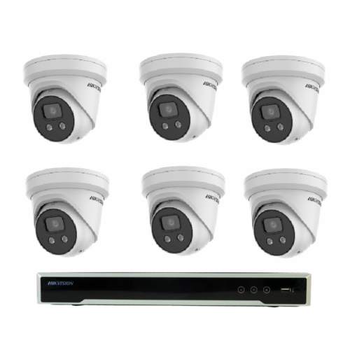 Hikvision 6MP 8CH CCTV Kit: 6* Smart Hybrid Light with ColorVu Camera / 8CH POE/4TB