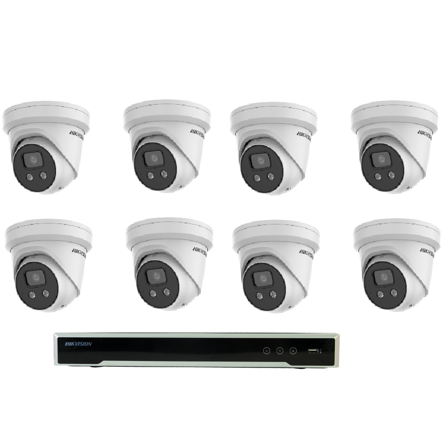 Hikvision 6MP 8CH CCTV Kit: 8* Smart Hybrid Light with ColorVu Camera / 8CH POE/4TB