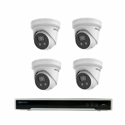 Hikvision 8MP 4CH CCTV Kit: 4* Smart Hybrid Light with ColorVu Camera / 4CH POE/2TB