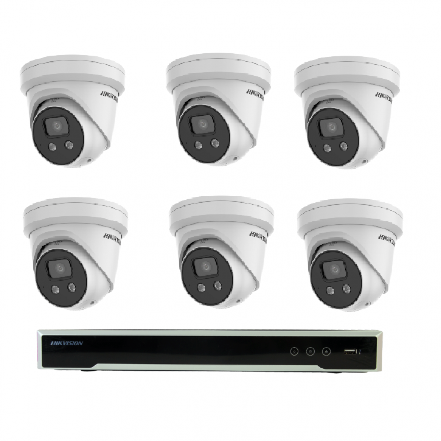 Hikvision 8MP 8CH CCTV Kit: 6* Smart Hybrid Light with ColorVu Camera / 8CH POE/4TB