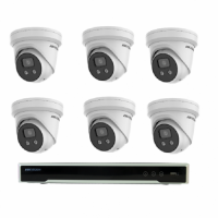 Hikvision 8MP 8CH CCTV Kit: 6* Smart Hybrid Light with ColorVu Camera / 8CH POE/4TB sm