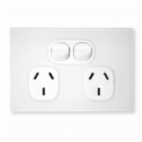 Outlet double 10A H WH Switch socket outlets sm