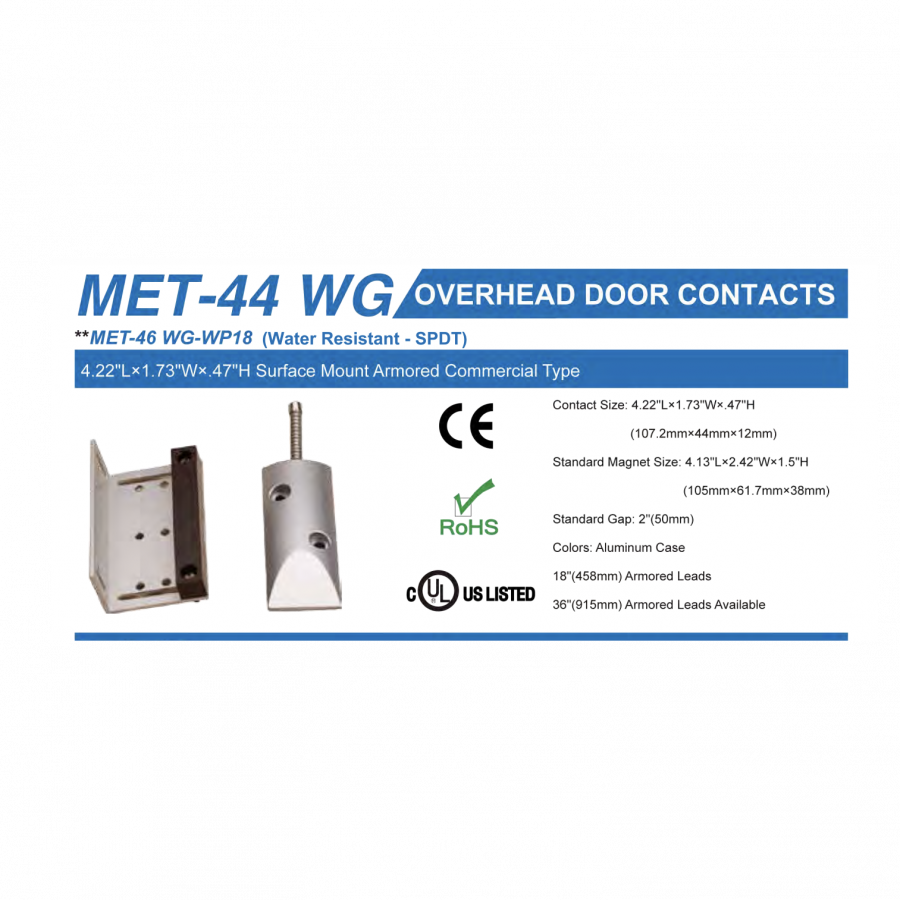 TANE MET-44 WG-18 Roller Door Reed+ Mini Surface Reed Switch