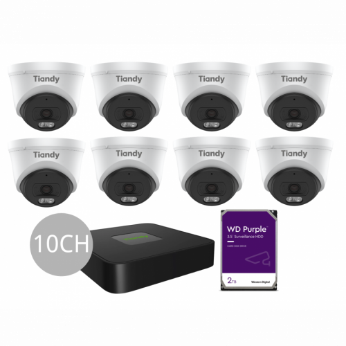 Tiandy KIT 10CH NVR 8*6MP 2TB KIT