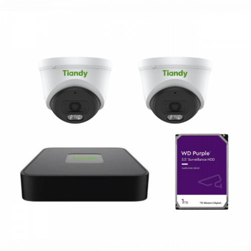 Tiandy KIT 5CH NVR 2*6MP 1TB KIT - PL