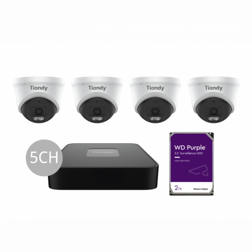 Tiandy KIT 5CH NVR 4*6MP 2TB KIT-PL