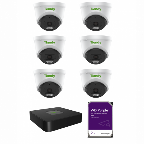 Tiandy KIT 8CH NVR 6*4MP 2TB KIT - PL