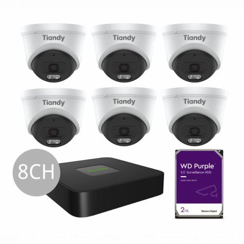 Tiandy KIT 8CH NVR 6*6MP 2TB KIT - PL
